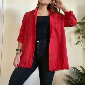 NWT Red Light Denim Shirt
